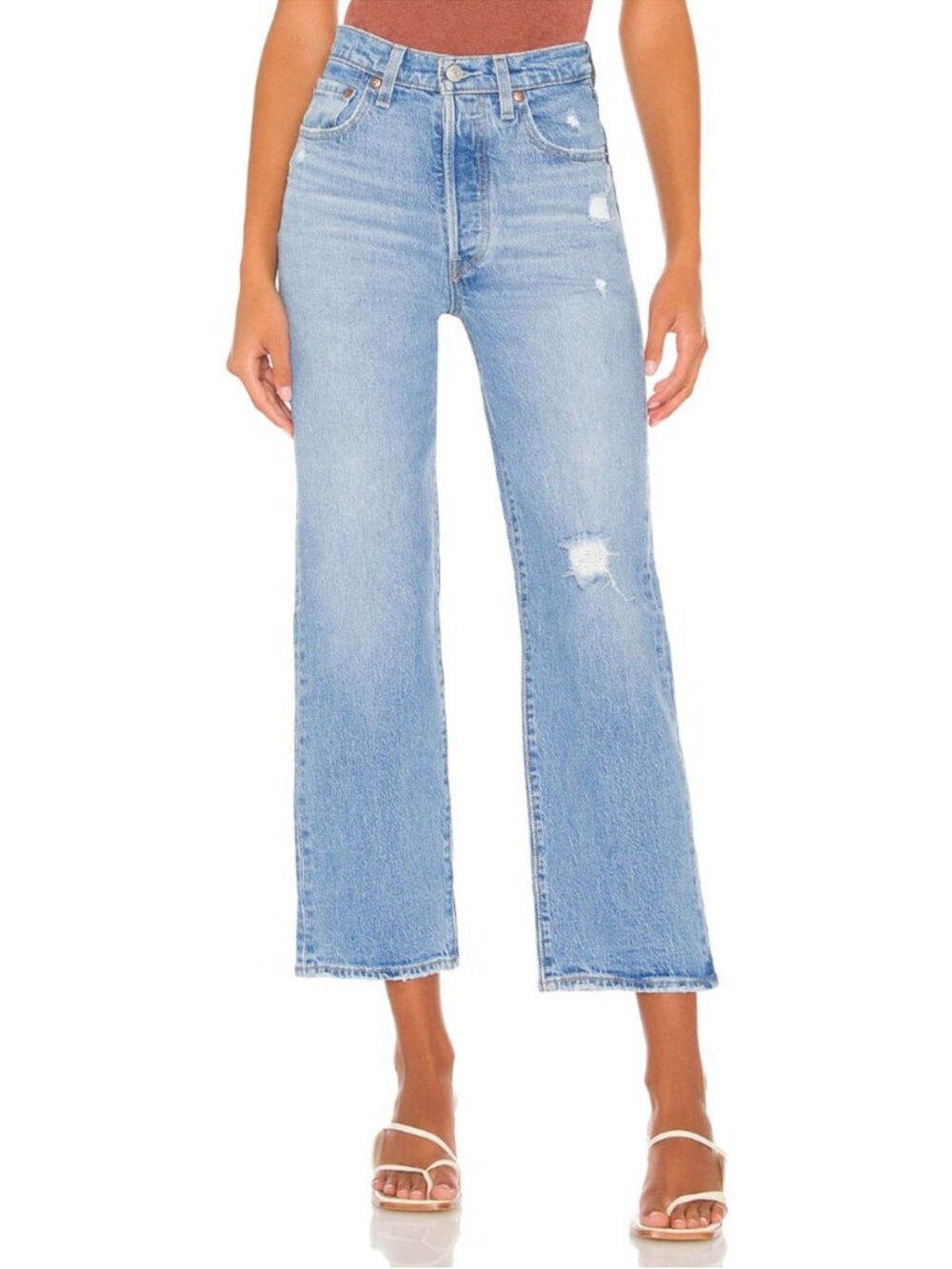 Levi’s Ribcage Straight Ankle High Rise Jeans Size 26 Light Wash 27” inseam
